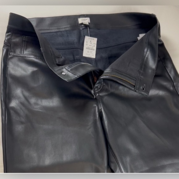 J Crew Women’s Faux Leather Straight-Leg Pant Full Length Black Size 18 (34) NWT - Picture 7 of 10